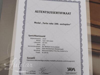 Medal Tartu rahu 100. aastapäev 2tk 