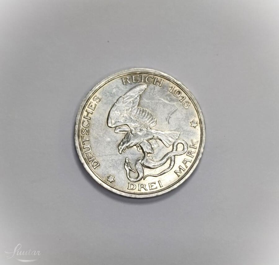 Hõbemünt 900* 3 Mark - William II