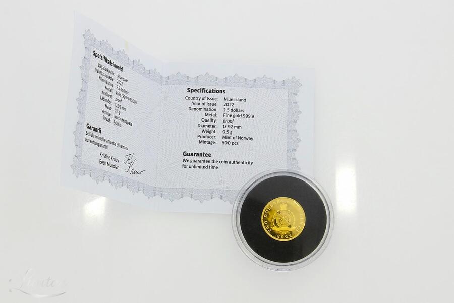 Kuldmünt 999*  2.5 Dollarit 2022