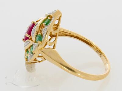 Kuldsõrmus 585* Briljandid + Smaragdid