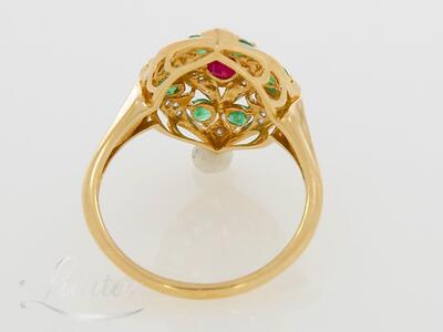 Kuldsõrmus 585* Briljandid + Smaragdid