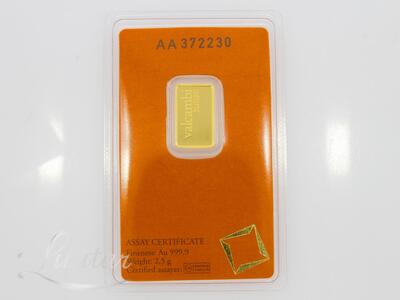 Kuldplaat 999* Valcambi Suisse