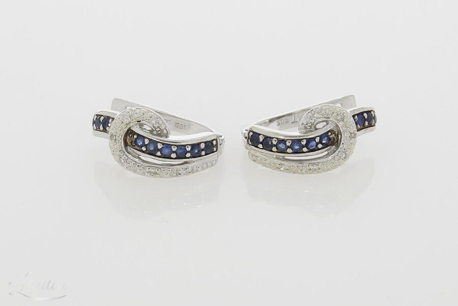 Kuldkõrvarõngad 585* Briljandid+ Safiirid