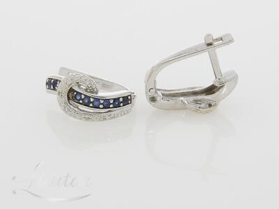 Kuldkõrvarõngad 585* Briljandid+ Safiirid