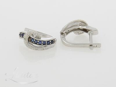 Kuldkõrvarõngad 585* Briljandid+ Safiirid