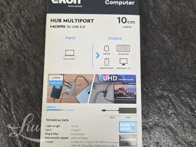 Multiport HUB Ekon HDMI 3X.USB UUS!