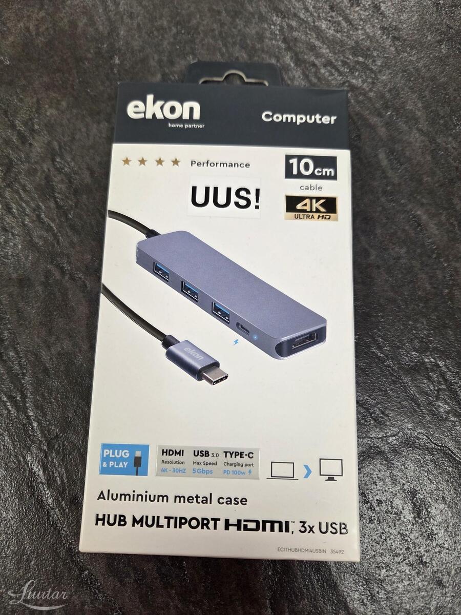 Multiport HUB Ekon HDMI 3X.USB UUS!