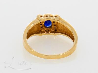 Kuldsõrmus 585* Briljandid + Safiir