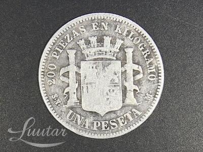 Hõbemünt 835* Una Peseta 1870a