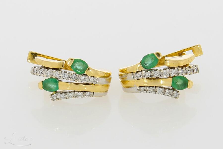 Kuldkõrvarõngad 585* Briljandid ja Smaragdid