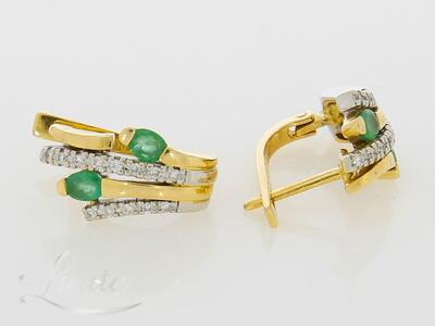 Kuldkõrvarõngad 585* Briljandid ja Smaragdid