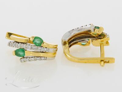 Kuldkõrvarõngad 585* Briljandid ja Smaragdid