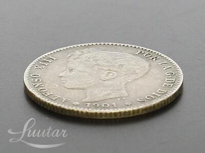 Hõbemünt Una Peseta 835* 1901