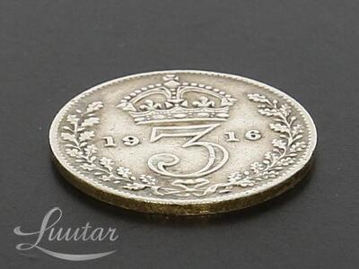 Hõbemünt 3 Pence George V 1916a 925*