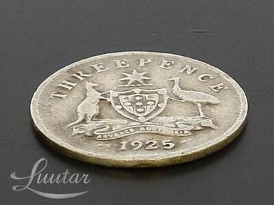 Hõbemünt 1925 King George V Australia Three pence 925* 