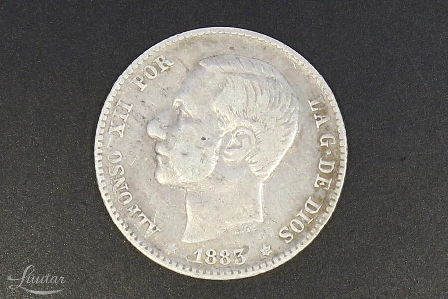Hõbemünt 835* 1 Peseta Alfonso XII 1883a