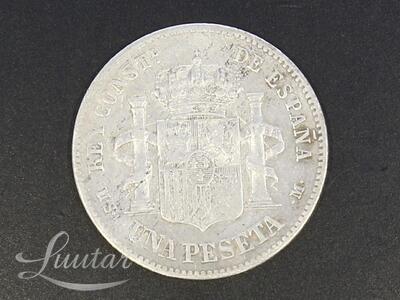 Hõbemünt 835* 1 Peseta Alfonso XII 1883a