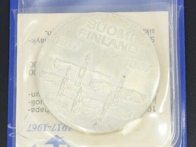 Hõbemünt 900* 10 Markkaa Suomi 1917a. 1967a.
