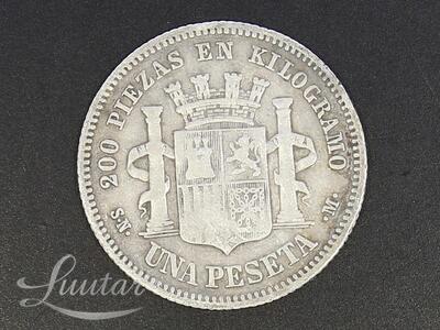 Hõbemünt 835* 1 Peseta  Provisional Government 1869a