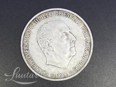 Hõbemünt 800*. 100 Pesetas-Francisco Franco 1966a.