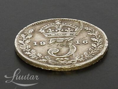 Hõbemünt 925* George V 3 Penni 1916a