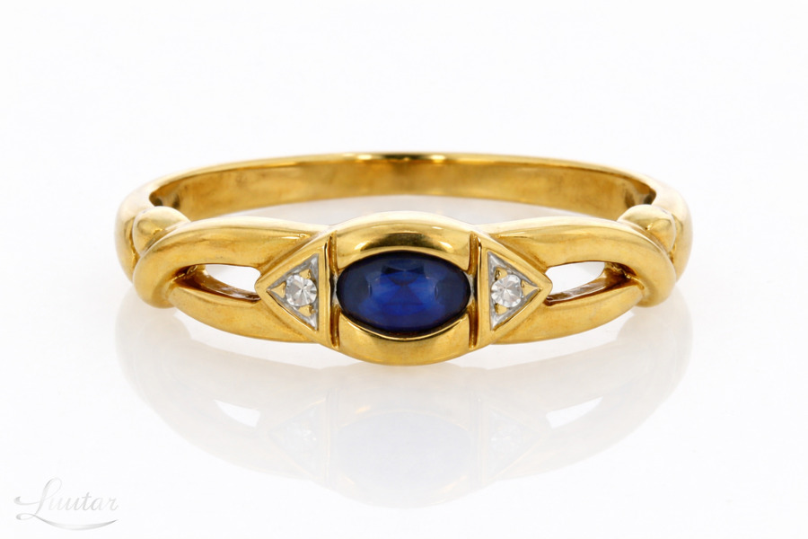 Kuldsõrmus 585* Briljandid ja Safiir