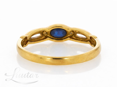 Kuldsõrmus 585* Briljandid ja Safiir