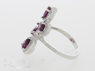 Kuldsõrmus 585* UUS! Briljandid 0.74ct + Granaadid 2.70ct