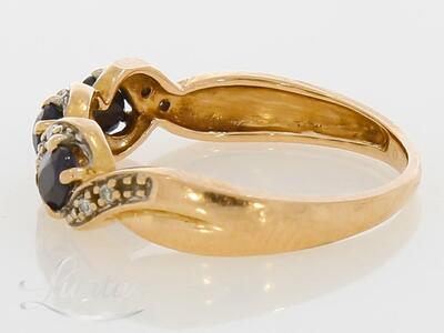 Kuldsõrmus 585* Safiirid + Briljandid