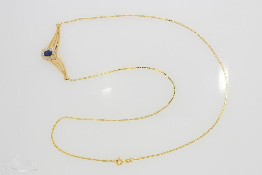 Kuldkaelakett 585* Briljandid ja Safiir