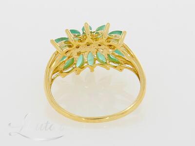 Kuldsõrmus 585*  Brillijant + Smaragdid