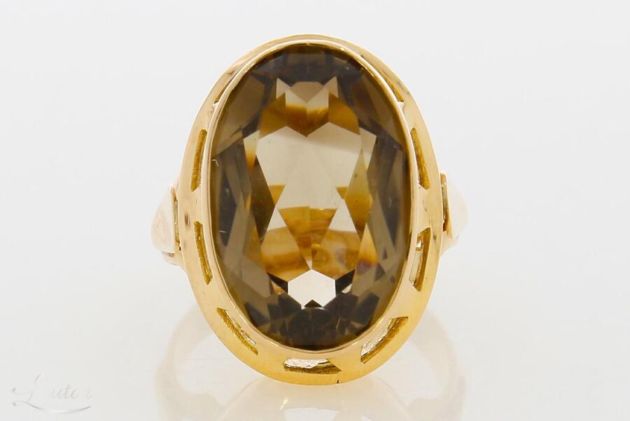 Kuldsõrmus 585* Suitsukvarts