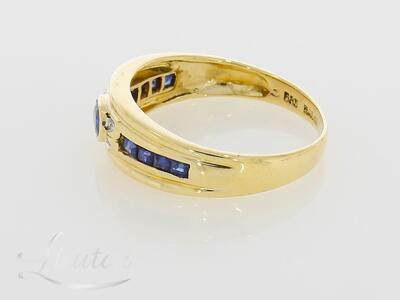 Kuldsõrmus 585* Safiirid + Briljandid