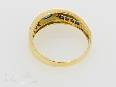 Kuldsõrmus 585* Safiirid + Briljandid