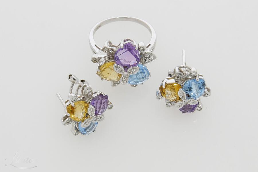 Kuldkõrvarõngad ja sõrmus 585* Briljandid