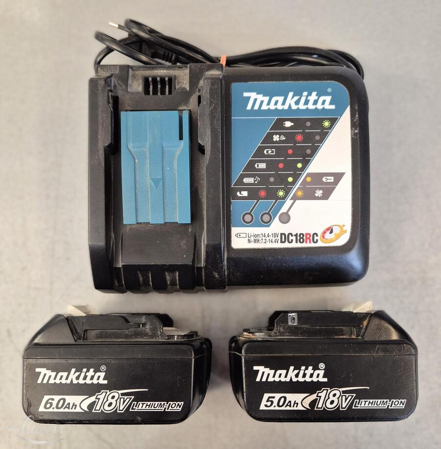 Akulaadija Makita DC18RC+ akud BL1850B 18V 5.0Ah ja BL1860B 18V 6.0Ah 