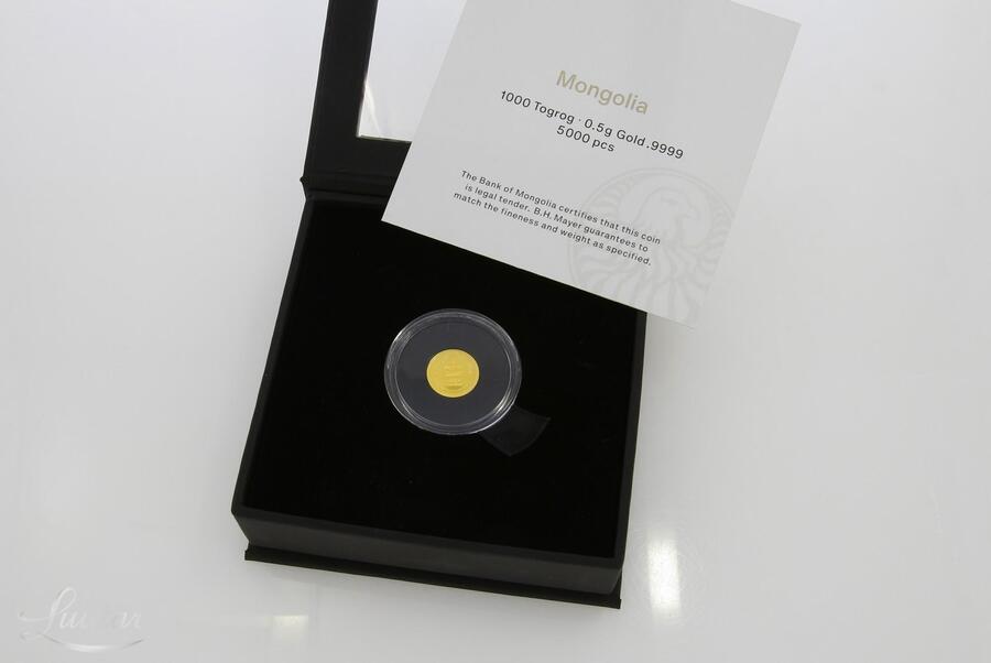 Kuldmünt 999* Mongolia 1000 Togrog