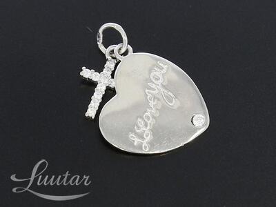 Hõbe kulon 925* UUS! Süda ja Rist