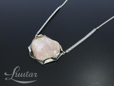 Hõbekaelakett kuloniga 925* Roosa kvarts! UUS! Käsitöö! Vivian Schotowsky