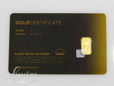 Kuldplaat 999* 1g Tavex