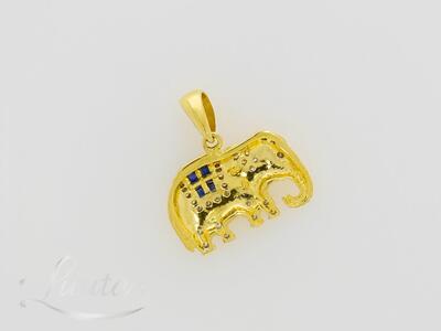 Kuld kulon 750* Elevant Briljandid + Safiirid