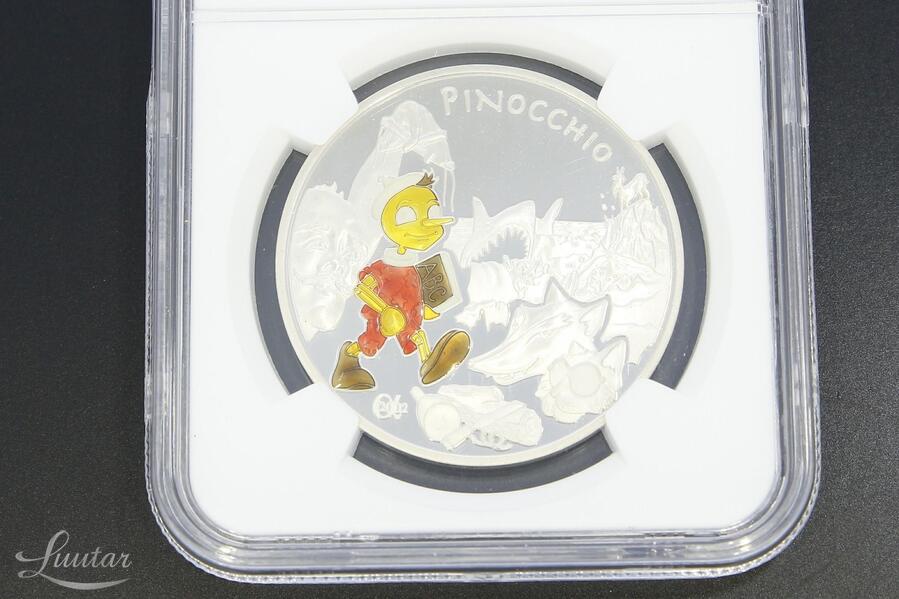 Hõbemünt 900* 2002 FRANCE SILVER 1.5 EURO PINOCCHIO NGC PF 69 ULTRA CAMEO SCARCE TOP POP
