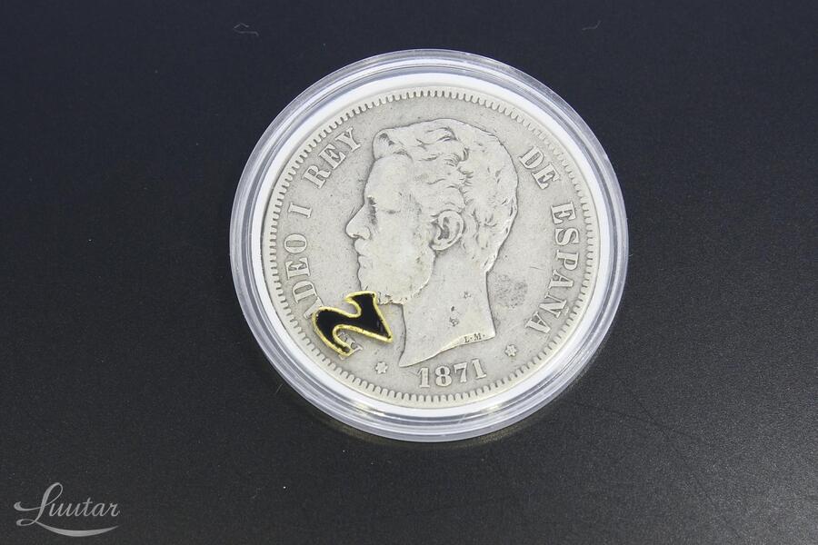 Hõbemündid 900* 5 Pesetas - Amadeo I 1871a. 7tk