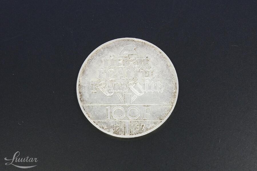 Hõbemünt 900* 100 Francs General Lafayette 1987