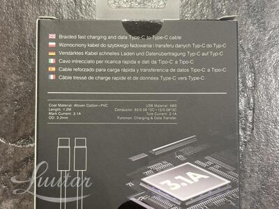 Juhe PrestiCo T46 USB-C --> USB-C PD 1.2M valge UUS!