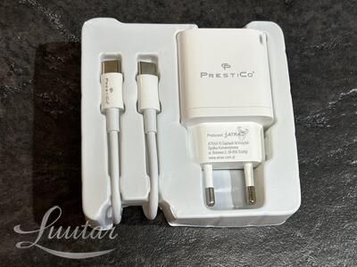 Laadija PRESTICO F8S-C 1xUSB-C + Juhe USB-C 20W PD