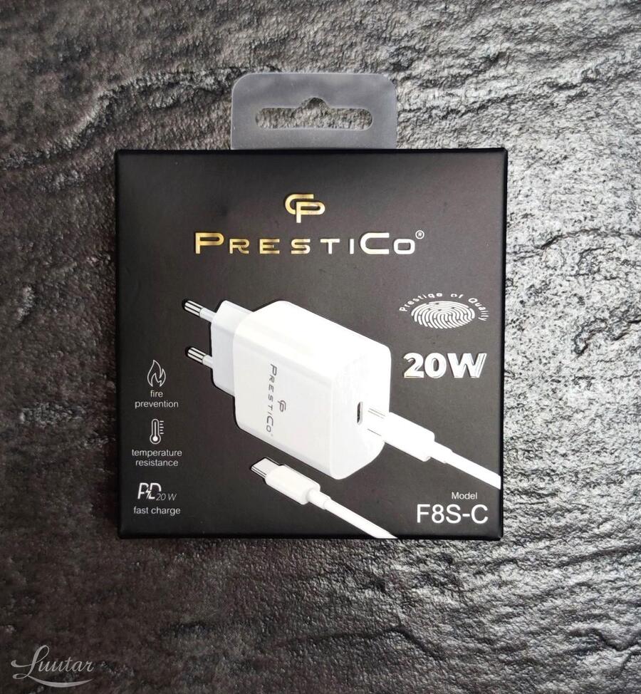 Laadija PRESTICO F8S-C 1xUSB-C + Juhe USB-C 20W PD