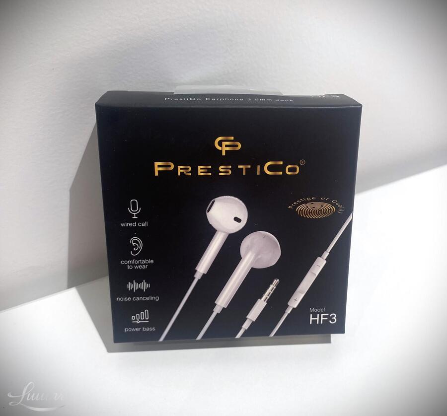 Kõrvaklapid Prestico HF3 3.5mm valge UUS!