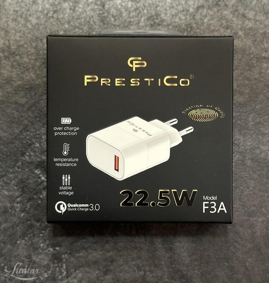 Laadija PRESTICO F3A 1xUSB 22​.​5W​ QC​ 3​.​0 UUS!