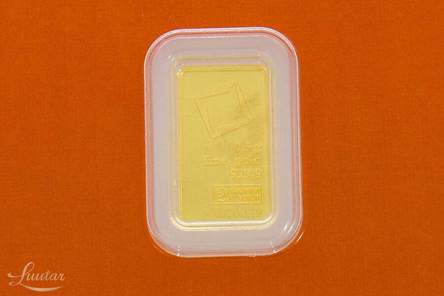 Kuldplaat 999* 0,5 g Valcambi Suisse